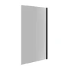 Pare-baignoire 80x140 cm verre anticalcaire 6mm fixe en aluminium Noir mat ESSEBAGNO