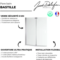 Pare-bain JACOB DELAFON Bastille chromé