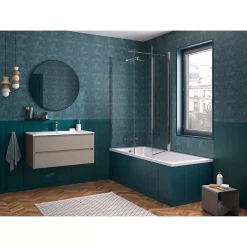 Pare-bain Kinedo Smart Design Orion pivotant pour montage avec Smart Design Hydra/Lyra 70 chromé transparent