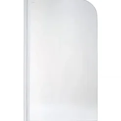 Pare-bain réversible 1 volet pivotant à 180 en verre trempé 6mm profilé alu SANINDUSA Aquarela 80x140 verre cristal profilé blanc