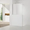 Pare-muret 100x90 cm Paroi en verre Crystal Glass 8 mm anticalcaire, avec bras et profilés chrome brillant (SATBWIS90PR)