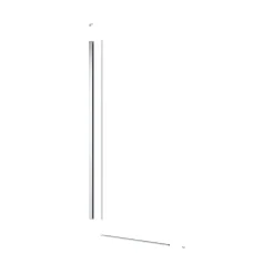 Pare-muret 100x100cm Paroi en verre Crystal Glass 8 mm anticalcaire, avec bras et profilés chrome brillant (SATBWIS100PR)
