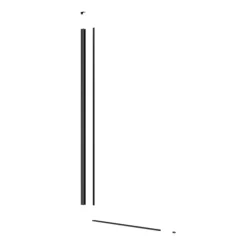 Pare-muret 100x90cm Paroi en verre Crystal Glass 8 mm anticalcaire, avec bras et profilés noir mat (SATBWIS90KSPRC)
