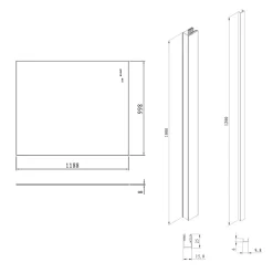 Pare-muret 120x100cm Paroi en verre Crystal Glass 8 mm anticalcaire, avec bras et profilés chrome brillant (SATBWIS120PR)
