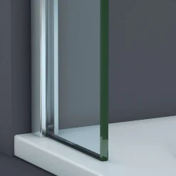 Paroi de baignoire fixe en verre sécurité transparent ép 6mm anti calcaire, L120 x H147 cm, chrome, SUPERBAN Mont Blanc CC