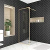 Paroi de douche à l'italienne H.200 x l.80 cm, ép. 6 mm, profilé doré, Galedo Edge