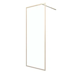 Paroi de douche à l'italienne H.200 x l.80 cm, ép. 6 mm, profilé doré, Galedo Edge
