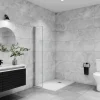 Paroi de douche à l'italienne pivotante mural - 8 mm verre anticalcaire, alu chromé - 35x200 cm