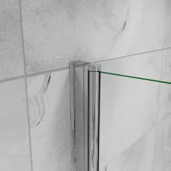 Paroi de douche à l'italienne pivotante mural - 8 mm verre anticalcaire, alu chromé - 35x200 cm