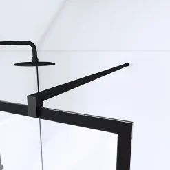 Paroi de douche à l'italienne Galedo Black Indus transparent 90cm