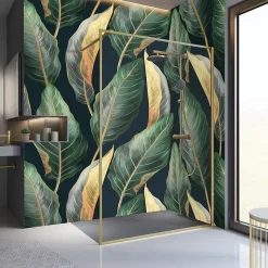 Paroi de douche à l'italienne transparente, profilé doré 120 cm, Schulte Impériale Contoura