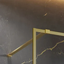 Paroi de douche à l'italienne transparente, profilé doré 120 cm, Schulte Impériale Contoura