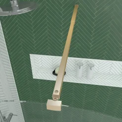 Paroi de douche à l'italienne H.200 x 120 cm, ép. 6 mm, profilé doré, Galedo Arcade