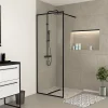 Paroi de douche à l'italienne H.200 x l.80 cm, ép. 6 mm, profilé noir, Galedo Edge