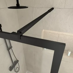 Paroi de douche à l'italienne H.200 x l.80 cm, ép. 6 mm, profilé noir, Galedo Edge