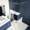 Paroi de douche à l'italienne fixe l.120 x H.195 cm, bandes miroir, profilés alu chrome, GoodHome Ledava
