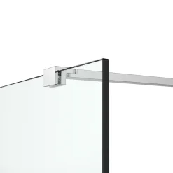 Paroi de douche à l'italienne fixe l.120 x H.195 cm, bandes miroir, profilés alu chrome, GoodHome Ledava