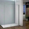 Paroi de douche à l'italienne dépolie - Profilé en alu chromé - paroi fixe sablé - 8mm verre anticalcaire - 120x200cm