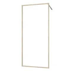 Paroi de douche à l'italienne l.90 x H.200 cm profilés effet bois, Galedo Wood Edge