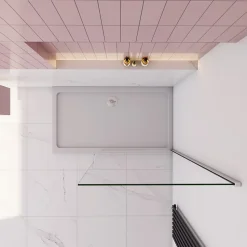 paroi de douche à l'italienne fixe 70x200cm,style atelier,Profilé en aluminium chromé,en 8mm verre anticalcaire,sans receveur