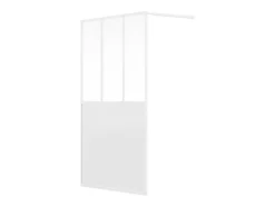 Paroi de douche à l'italienne style atelier - Blanc mat - 120 x 200 cm - URBANIK