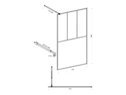 Paroi de douche à l'italienne style atelier - Blanc mat - 120 x 200 cm - URBANIK