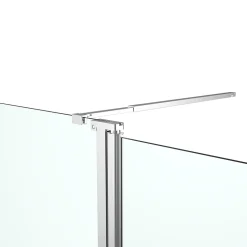Paroi de douche à l'italienne fixe avec volet l.80+45 x H.195 cm, bandes miroir, profilés alu chrome, GoodHome Ledava