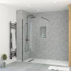 Paroi de douche à l'italienne H.195 x l.120 cm, ép. 5 mm, profilé noir, Galedo Essentiel