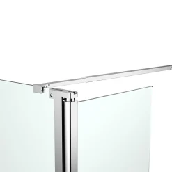 Paroi de douche à l'italienne fixe avec volet l.80+45 x H.195 cm, verre transparent, profilés alu chrome, GoodHome Ledava