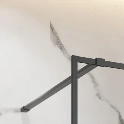Paroi de douche à l'italienne transparente, profilé noir mat 140 cm, Schulte Impériale Contoura