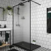 Paroi de douche à l'italienne GoodHome Ezili gaufré profilé noir 120 cm