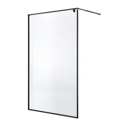 Paroi de douche à l'italienne GoodHome Ezili gaufré profilé noir 120 cm