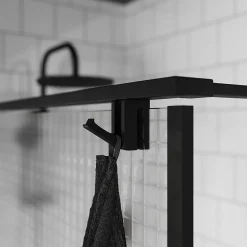 Paroi de douche à l'italienne GoodHome Ezili gaufré profilé noir 120 cm