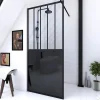 Paroi de douche à l'italienne Galedo Black Indus transparent 100cm