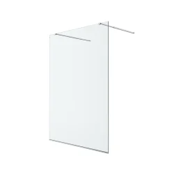 Paroi de douche à l'italienne centrale l.140 x 195 cm, profilés alu finition chrome, GoodHome Ledava
