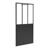 Paroi de douche à l'italienne style atelier - Noir mat - 100 x 200 cm - URBANIK