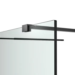 Paroi de douche à l'italienne centrale l.120 x 195 cm, profilés alu noir mat, GoodHome Ledava