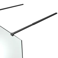 Paroi de douche à l'italienne centrale l.120 x 195 cm, profilés alu noir mat, GoodHome Ledava