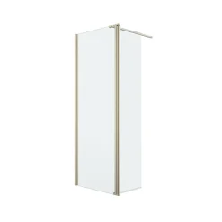 Paroi de douche à l'italienne + volet pivotant l.80+45 x 195 cm, profilés alu finition doré brossé, GoodHome Ledava