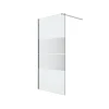 Paroi de douche à l'italienne fixe l.100 x H.195 cm, bandes miroir, profilés alu chrome, GoodHome Ledava