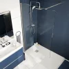 Paroi de douche à l'italienne fixe l.70 x H.195 cm, verre transparent, profilés alu chrome, GoodHome Ledava
