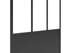 Paroi de douche à l'italienne style atelier - Noir mat - 140 x 200 cm - URBANIK
