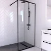 Paroi de douche à l'italienne noir Galedo Dark Edge transparent 90cm