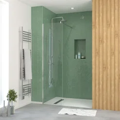 Paroi de douche à l'italienne H.195 x l.50 cm, ép. 5 mm, profilé chrome, Galedo Essentiel