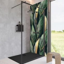 Paroi de douche à l'italienne transparente, profilé noir mat 90 cm, Schulte Impériale Contoura