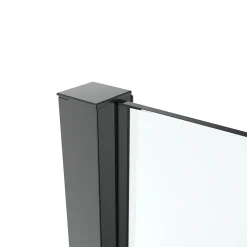 Paroi de douche à l'italienne fixe l.100 x H.195 cm, verre transparent, profilés alu noir, GoodHome Ledava