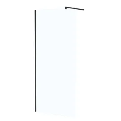 Paroi de douche à l'italienne H.195 x l.90 cm, ép. 5 mm, profilé noir, Galedo Essentiel
