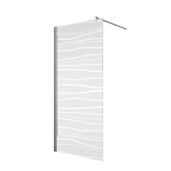 Paroi de douche à l'italienne l.90xH.190cm, Walk In, verre transparent anticalcaire 5-6mm, décor Mistral, Schulte NewStyle