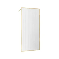 Paroi de douche à l'italienne l.90 x H.200 cm verre ondulé et profilés doré brossé, Galedo Golden Edge