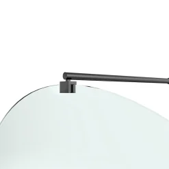 Paroi de douche à l'italienne arrondie l.120 x 198 cm, profilés alu finition noir mat, GoodHome Ledava